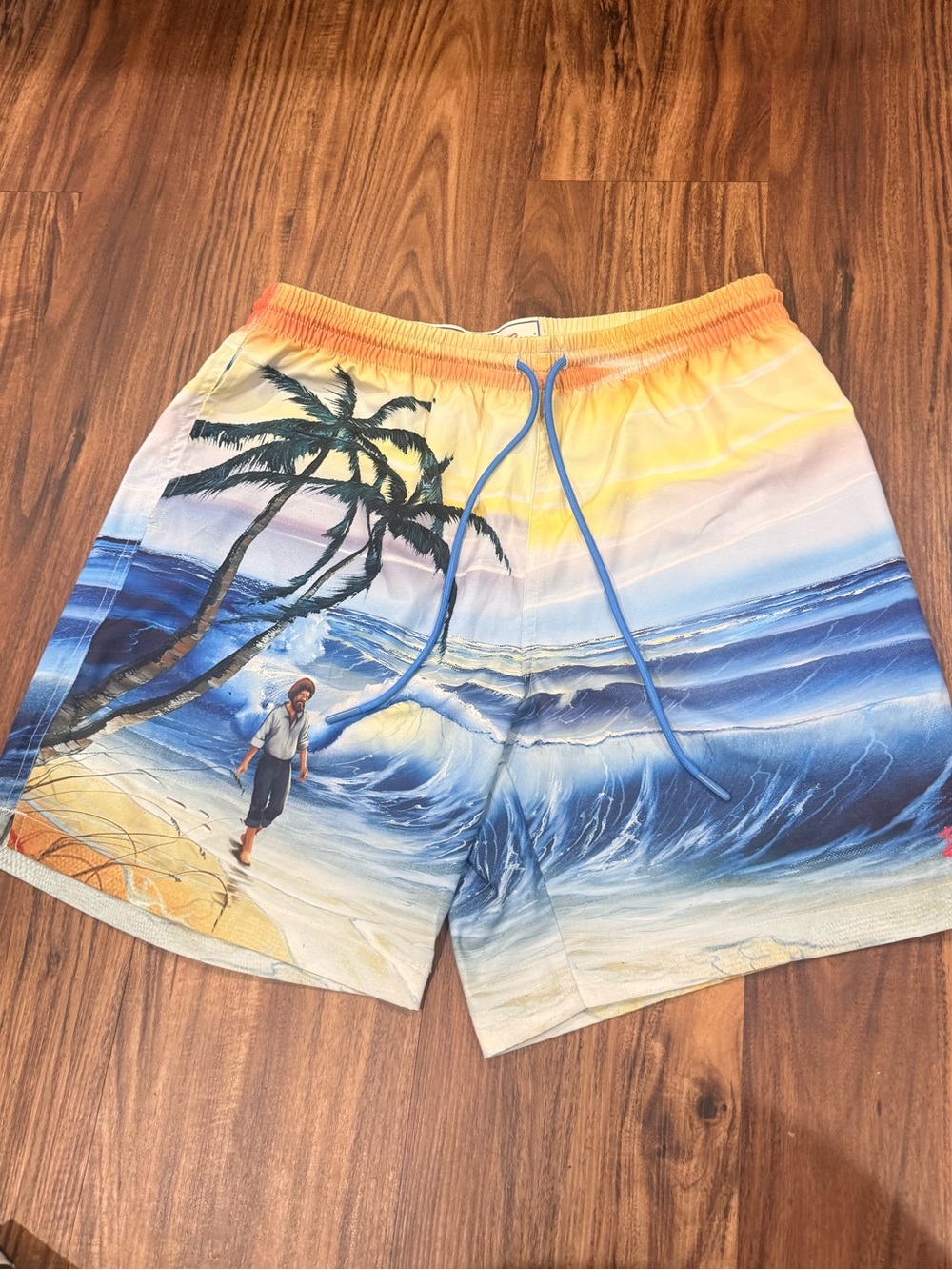 RSVLTS  Bob Ross "Titanium Whitecaps" Swim Trunks  Men’s L